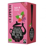 Clipper - Herbata czarna z czarną porzeczką maliną i truskawką Fair Trade BIO (20x2g) 40g