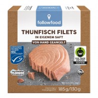 Followfood - Tuńczyk bonito MSC filety fair trade w zalewie 185g (130g)