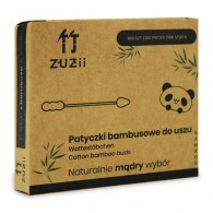 Zuzii - Patyczki higieniczne bambusowe z bawełną (bałwanek szpic) 100szt.