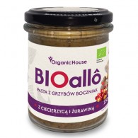Organichouse - Bioallo - pasta z grzybów boczniak z ciecierzycą i żurawiną BIO 180g