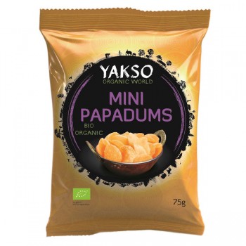 Yakso | Chipsy z soczewicy mini papadums BIO 75g 