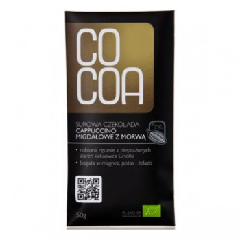 Cocoa | Czekolada surowa cappuccino migdałowe z morwą BIO 50g