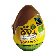Ponchito - Jajko niespodzianka czekoladowe bezglutenowe fair trade BIO 20g