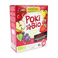 Danival - Poki - przecier jabłkowy z dodatkiem czerwonych owoców i czarnej porzeczki 100% owoców bez dodatku cukrów BIO 4x90g