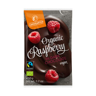 Liofilizowane maliny w gorzkiej czekoladzie fair trade bezglutenowe BIO 50g