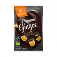Kandyzowany imbir w gorzkiej czekoladzie fair trade bezglutenowy BIO 70g