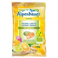 Alpenbauer - Cukierki z nadzieniem o smaku imbirowo-limonkowym i imbirowo-pomarańczowym vegan BIO 90g