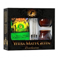 Organic Mate Green - Zestaw dla dwojga yerba mate BIO 400g, 2 x matero, 2 x bombilla