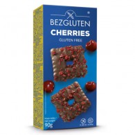Bezgluten - Cherries - bezglutenowe herbatniki w czekoladzie z kawałkami wiśni 90g