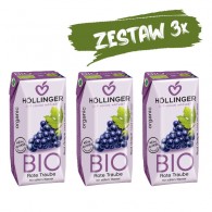 Hollinger - 3x Nektar z czerwonych winogron bez dodatku cukrów BIO 200ml