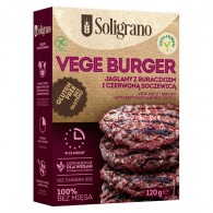 Soligrano - Vege Burger jaglany z buraczkiem i czerwoną soczewicą 140g