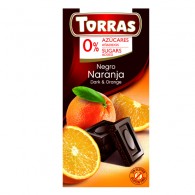 Torras - Czekolada gorzka z pomarańczą bez dodatku cukru 75g