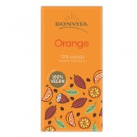 Bonvita - Czekolada premium gorzka 71% z kawałkami pomarańczy bez laktozy, bezglutenowa (na napoju ryżowym) BIO 100g