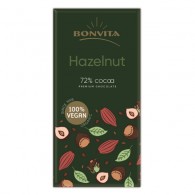 Bonvita - Czekolada premium gorzka 71% z orzechami laskowymi bez laktozy bezglutenowa BIO 100g