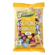 Dennree - Orzeszki ziemne oblane mleczną czekoladą w chrupiących kolorowych skorupkach BIO 100g