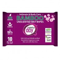 Gentle Day - Chusteczki do higieny intymnej z włókna bambusowego (nawilżane) 10 szt.