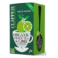 Clipper - Herbata zielona z limonką i imbirem Fair Trade BIO (20x2g) 40g