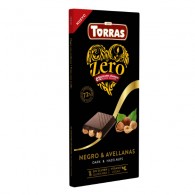 Torras - Czekolada gorzka 72% kakao z orzechami laskowymi bez dodatku cukru ZERO 150g