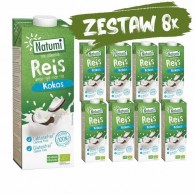 Natumi - 8x Napój ryżowo - kokosowy bez dodatku cukrów bezglutenowy BIO 1L 
