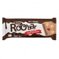 Roobar - Baton proteinowy z migdałami w polewie z gorzkiej czekolady bezglutenowy BIO 40g
