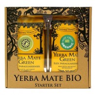 Organic Mate Green - Zestaw yerba mate BIO 50g + yerba mate limao BIO 50g + bombilla