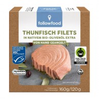 Followfood - Tuńczyk bonito MSC filety fair trade w BIO oliwie z oliwek extra virgin 160g (120g)