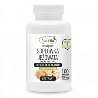 NatVita - Soplówka Jeżowata ekstrakt 35% beta-glukanów kapsułki celulozowe 300mg