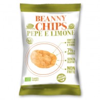 Beanny Chips - Chipsy chrupki z soczewicy i ziemniaków o smaku cytryny z pieprzem bezglutenowe BIO 40g