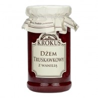 Krokus - Dżem truskawkowy z wanilią o obniżonej zawartości cukru bezglutenowy 235g