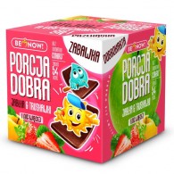 Porcja Dobra - Kostka z niespodzianką przekąska jabłkowo - truskawkowa + zabawka 16g