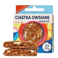 Lavica - Ciastka owsiane miękkie kokos i orzechy nerkowca bez dodatku cukru bezglutenowe (2x40g) 80g