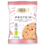 Frank&Oli - Bezglutenowe miękkie ciasteczko Proteinowe Żurawina+Wanilia 50g