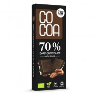 Cocoa - Czekolada ciemna 70% z orzechami pekan BIO 40g