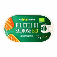We Love Salmon - Filet z łososia w zalewie naturalnej BIO 170g/100g