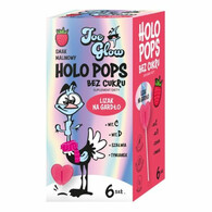 Joe Glow - HOLOPOPS lizak na gardło malinowy bez cukru (6szt) 36 g