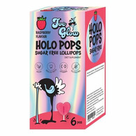Joe Glow - HOLOPOPS lizak bez cukru o smaku malinowym z wit C i D (6szt) 36g