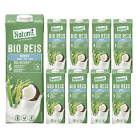 Natumi - 8x Napój ryżowo - kokosowy bez dodatku cukrów bezglutenowy BIO 1L 