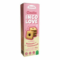 Incola - Bezglutenowe ciastka malina-wanilia 120g
