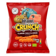 BioSaurus - Bezglutenowe chrupki kukurydziane crunch o smaku ostre chili-cytryna BIO 40g