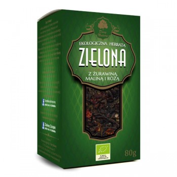Dary Natury | Herbata zielona z żurawiną, maliną i różą - liściasta BIO 80g