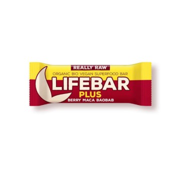 Baton z żurawiną, macą i baobabem raw bezglutenowy BIO 47g