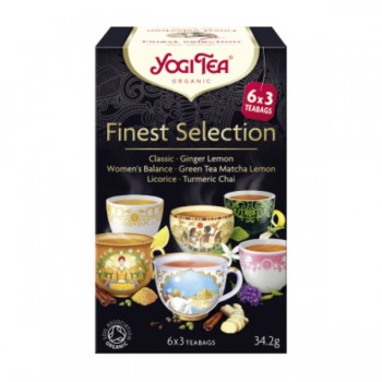 Yogi Tea | Herbatka ekspresowa finest selection (mix herbatek) BIO (6 x 3 torebki) 34,2g