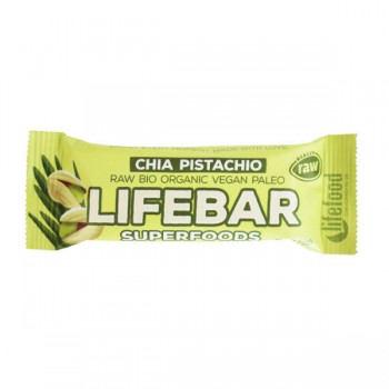 LifeFood | Baton chia z pistacjami raw bezglutenowy BIO 47g