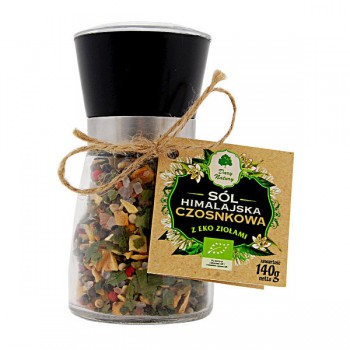 Dary Natury | Sól himalajska w młynku z ziołami czosnkowa BIO 140g