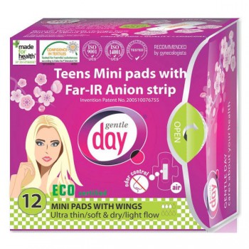 Gentle Day | Podpaski higieniczne mini z paskiem anionowym (teens) 12 szt.