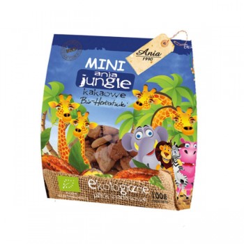 Bio Ania | Ciasteczka kakaowe Mini Jungle BIO 100g