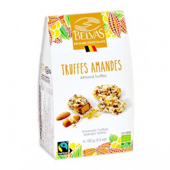Belvas | Belgijskie czekoladki trufle z migdałami bezglutenowe fair trade BIO 100g