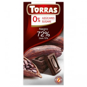 Torras | Czekolada gorzka 72% kakao bez dodatku cukru 75g