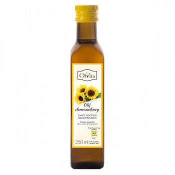OlVita | Olej słonecznikowy tłoczony na zimno nieoczyszczony 250ml