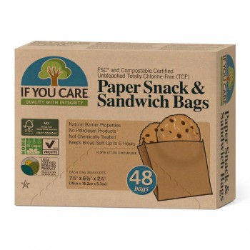 If You Care | Torebki na kanapki papierowe kompostowalne 48szt